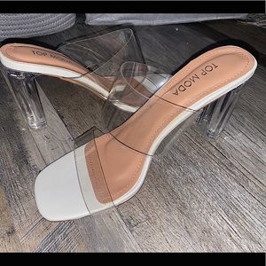 White clear High heels